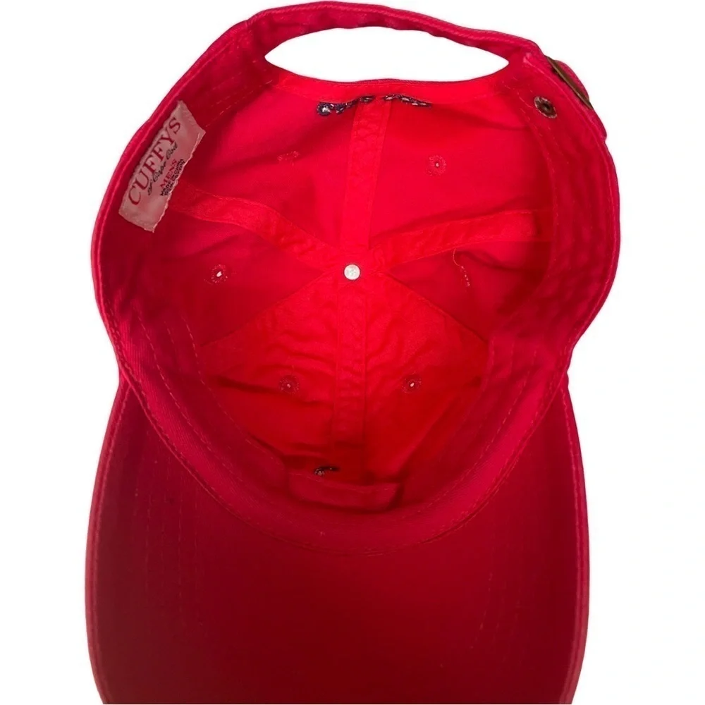 Cuffys 100% Cotton Red Baseball Cap w/ Cape Cod logo